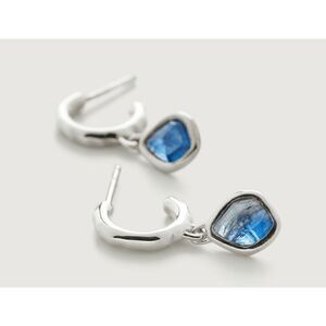 Monica‎ Vinader Sterling Silver Siren Mini Kyanite Nugget Huggie Earrings, NWT